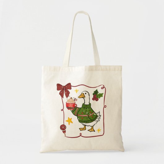 Knus Kerstgans Vakantiedesign Tote Bag (Voorkant)