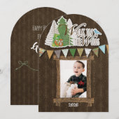Knus Kerstkaart Bruin Ornamentaal Bos (Voorkant / Achterkant)