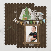 Knus Kerstkaart Bruin Ornamentaal Bos (Voorkant / Achterkant)