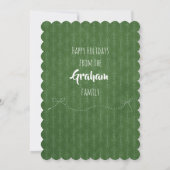 Knus Kerstkaart Groen Chevron Bos Thema (Achterkant)