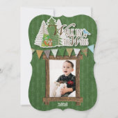 Knus Kerstkaart Groen Ornament Bos (Voorkant)
