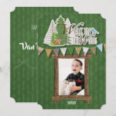 Knus Kerstkaart Groen Ornament Bos (Voorkant / Achterkant)