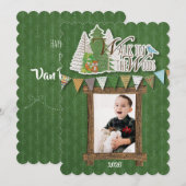 Knus Kerstkaart Groen Ornament Bos (Voorkant / Achterkant)
