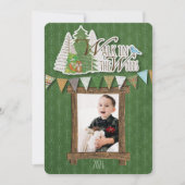 Knus Kerstkaart Groen Sieraad Bos (Voorkant)