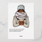 Knus Kerstmis Afro-Amerikaans Kerstfeest Folie Feestdagenkaart (Achterkant)