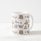 Knus Kerstmis Boekliefhebber Koffiemok (Voorkant rechts)