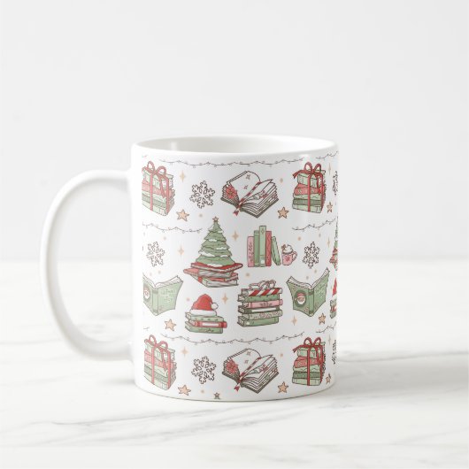Knus Kerstmis Boekliefhebber Koffiemok (Links)
