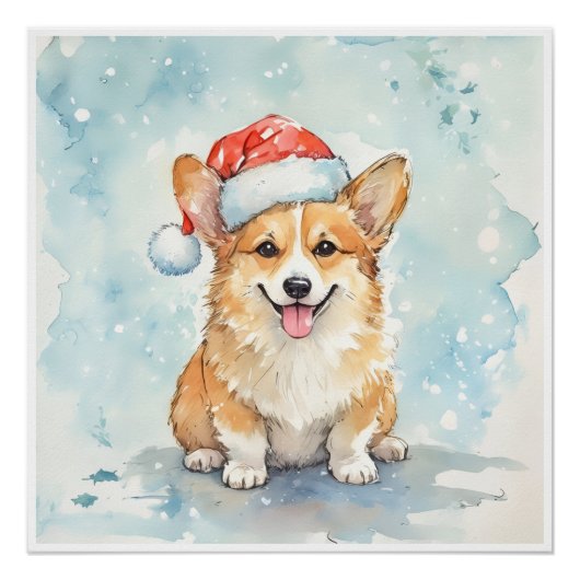 Knus Kerstmis Corgi Festive Kerst Decoratie Muur K (Voorkant)