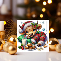 Knus Kerstmis Hoogland Koe in Festive Pyjama