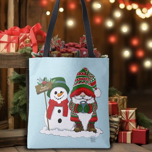 Knus Kerstmnis Kabouter Sneeuwman Winter Feestdag  Tote Bag