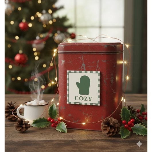 Knus KerstmutsMagneet Rustiek Groen Magneet