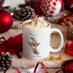 Knus Kerstsafari, op maat Tweekleurige Koffiemok