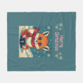 Knus Kerstvos Vliesdeken Fleece Deken (Voorkant (Horizontaal))