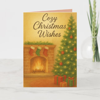 Knus Kerstwensen Kaart – Warm Waterverf