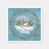 Knus Kerstwoud Scene Servet (Voorkant)