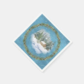 Knus Kerstwoud Scene Servet (Hoek)