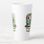 Knus Kitten met Koffie en Cake – Grappige Kat Latte Mok (Voorkant)