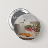 Knus koffie- en biscuitmorgen esthetische knop ronde button 5,7 cm (Voorkant /achterkant)