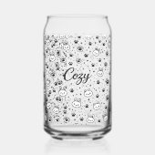 Knus Konijn en Kat Poot Patroon Kan Glas (Achterkant)
