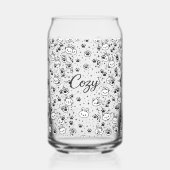 Knus Konijn en Kat Poot Patroon Kan Glas (Links)