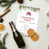 Knus Kranstuintje rode Kerstfeest Uitnodiging