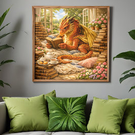 Knus Lezend Draakje Perfect Poster