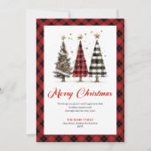Knus luipaardprint kerstboom aquarel kaart (Voorkant)