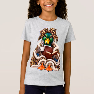 Knus Mallard Eend Koffie Boekliefhebber Luipaard S T-shirt