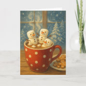 Knus Marshmallow Sneeuwmannen Kaart (Voorkant)
