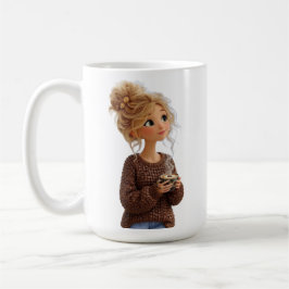 Knus Meisje in Coffee Bean Trui Mok