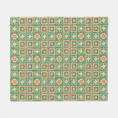 Knus Modern Retro Groen Granny Square Fleece Deken (Voorkant (Horizontaal))