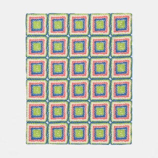 Knus modern retro turkoois koraal oma vierkant fleece deken