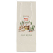 Knus Muizen Waterverf Oud Kerstmis Wijn Cadeautas (Achterkant)