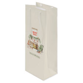 Knus Muizen Waterverf Oud Kerstmis Wijn Cadeautas (Voorkant Gekanteld)