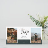 Knus natuur 2 foto familie kerstkaart (Staand voorkant)