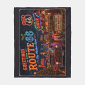 Knus Neon Route 66 Kerstnachten Fleece Deken (Voorkant)