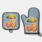 Knus Ochtend Duo ☕🍞 Ovenwant & Pannenlap Set (Voorkant)