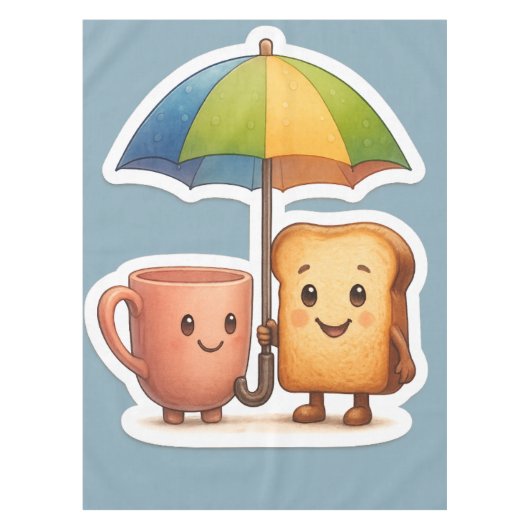 Knus Ochtend Duo ☕🍞 Tafelkleed (Voorkant)