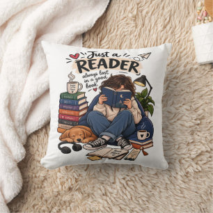Knus Omslagillustratie voor Boekenliefhebbers Kussen