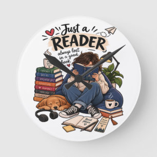 Knus Omslagillustratie Voor Boekenliefhebbers Ronde Klok