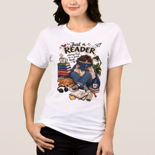 Knus Omslagillustratie voor Boekenliefhebbers Tri-Blend Shirt