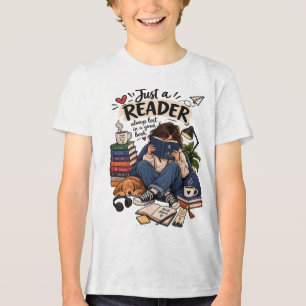Knus Omslagillustratie voor Boekenliefhebbers Tri-Blend Shirt