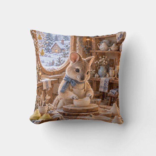 Knus Pademelon Aardewerk Workshop Kussen (Voorkant)