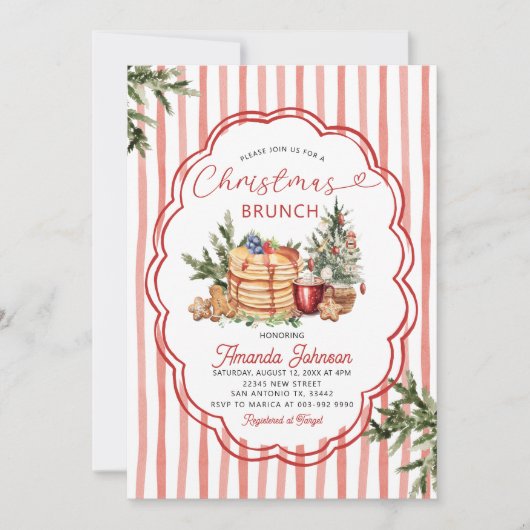 Knus Pannenkoeken & Kerstdennen Kerst Brunch Kaart (Voorkant)