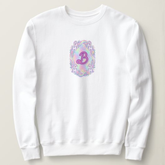 Knus pastel eenhoorn fleece trui (Design voorkant)