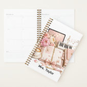 Knus Piano Koffie Bloem Planner bewerkbaar (Display)