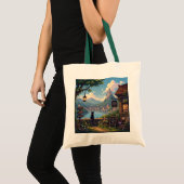 Knus Pixel Fantasy Rivier Tote Tas (Voorkant (product))