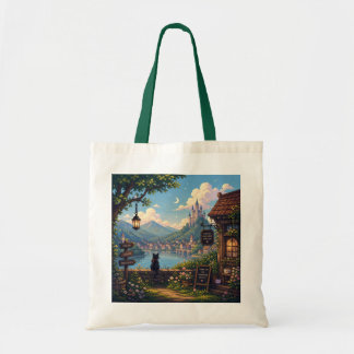 Knus Pixel Fantasy Rivier Tote Tas