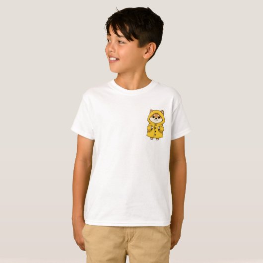 Knus Regenjas Puppy Kinderen T-shirt (Voorkant volledig)