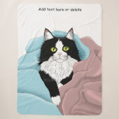 Knus Roze Blau Whimsical Tuxedo Kat Dekens (Voorkant)